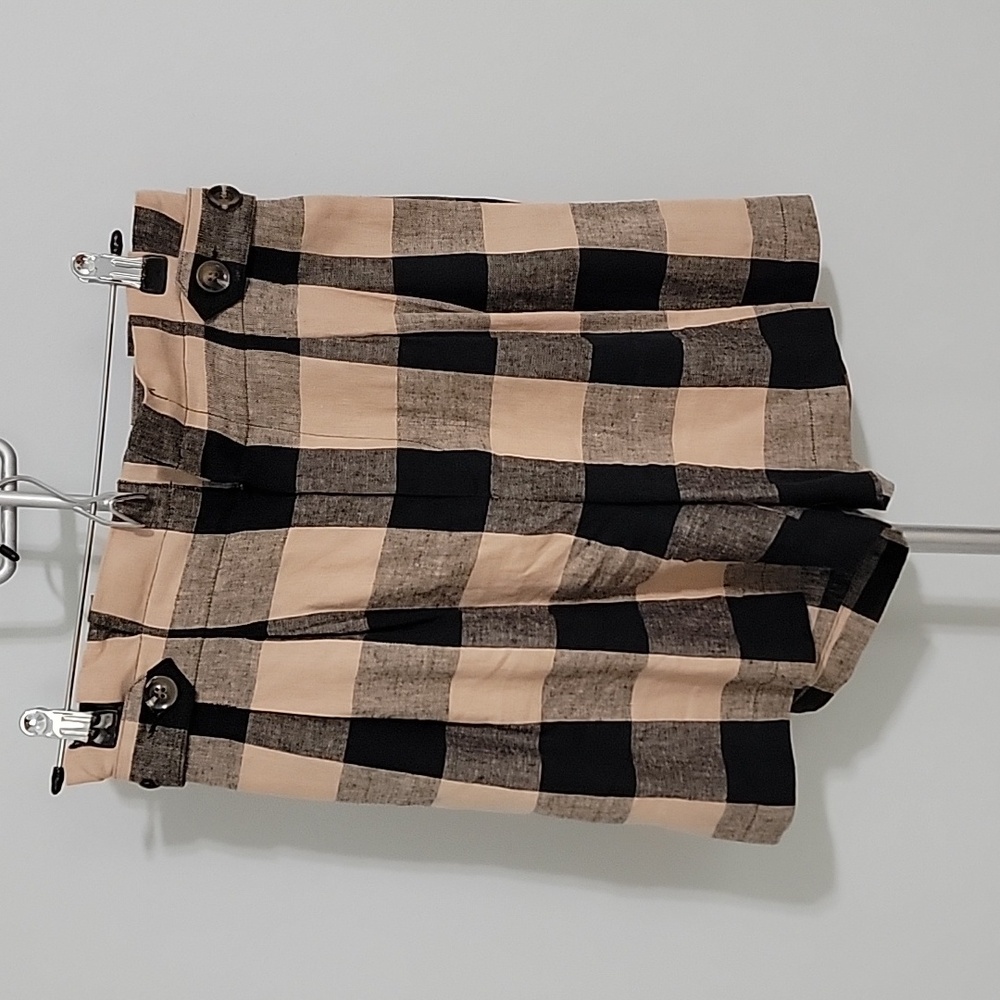 Plaid paperbag waist shorts